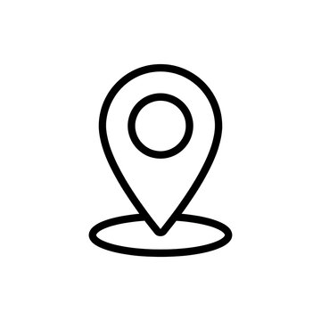 Minimalist location pinpoint icon with white center and clean outline
