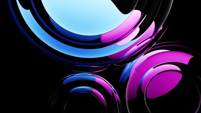 Dark elegant glass loop background with pink reflections