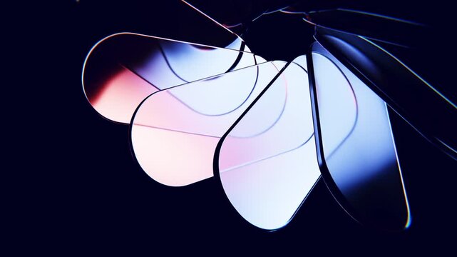 Elegant glass plate loop background with floating reflections