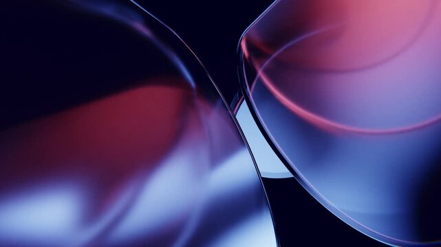 Moody glass plate loop background with curved reflections