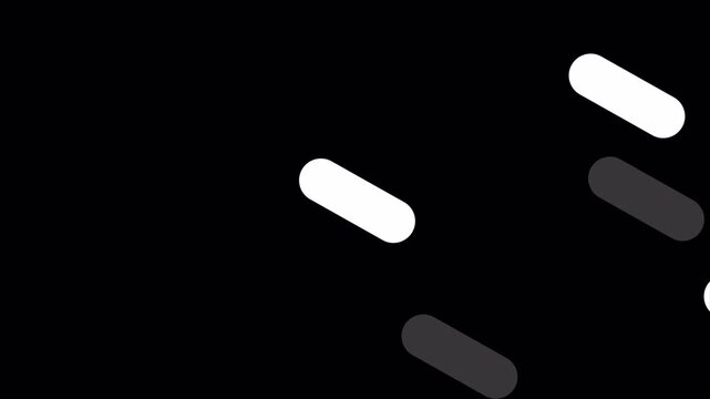 Abstract dynamic background with white and grey capsules moving in space.