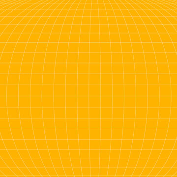 Convex spherical perspective grid abstract geometric line texture yellow. Bulging grid mesh creates fisheye 3d effect bright yellow background modern abstract design