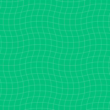 Fluid wave grid perspective abstract line mesh surface green. Dynamic wavy grid lines create fluid distortion movement rich green background futuristic digital cyber space design