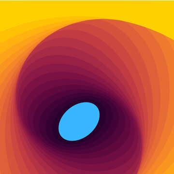 Abstract vibrant color vortex background with a glowing blue oval center in warm tones of orange, red, purple, and yellow