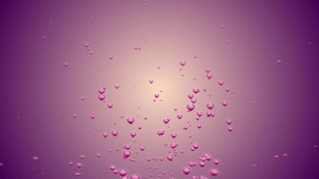 Looped cute flying through heart shape in the sky animation, neon hearts with glowing pink lights forming a symmetrical pattern for love, valentine or wedding day love heart shape animation. 4k video