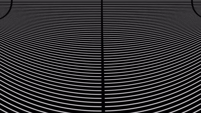 Abstract Geometric Pattern of Parallel Horizontal Lines Moving in Monochrome.