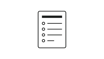 Fototapeta premium Official questionnaire and survey checklist form line icon representing survey registration and feedback form.