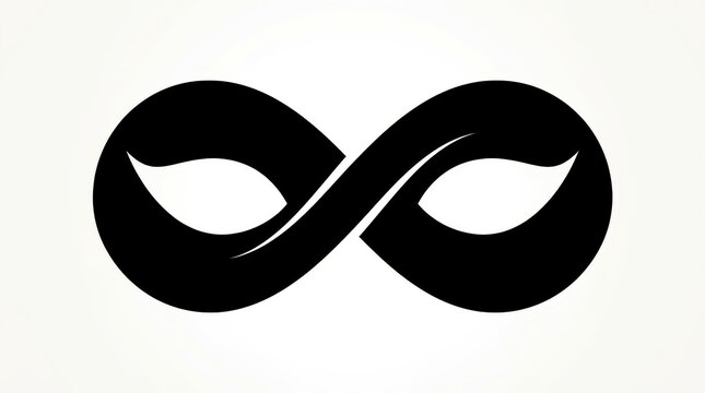 Black Infinity Symbol Icon Isolated on White Background - Minimalist Vector Illustration for Eternal Concepts and Continuity