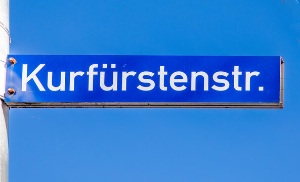 street name Kurf&uuml;rstenstrasse - prince elector - in Koblenz,
