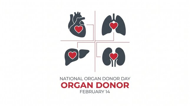 Organ donor awareness illustration february 14