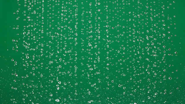 Heavy Water Rain Drops Falling Down Isolated on Green Screen Chroma Key Background