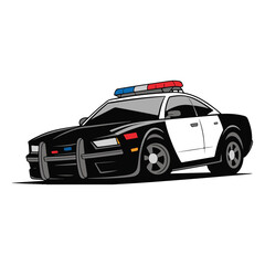 Police patrol car sedan vector illustration modern law enforcement pursuit vehicle © Nowrose
