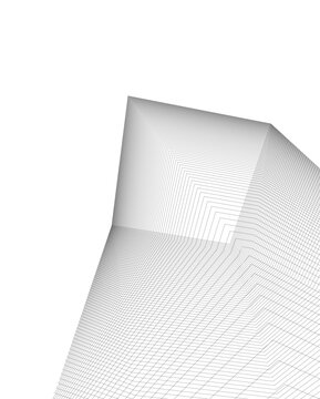 Architecture building 3d. Concept sketch.