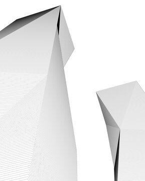 Architecture building 3d. Concept sketch.