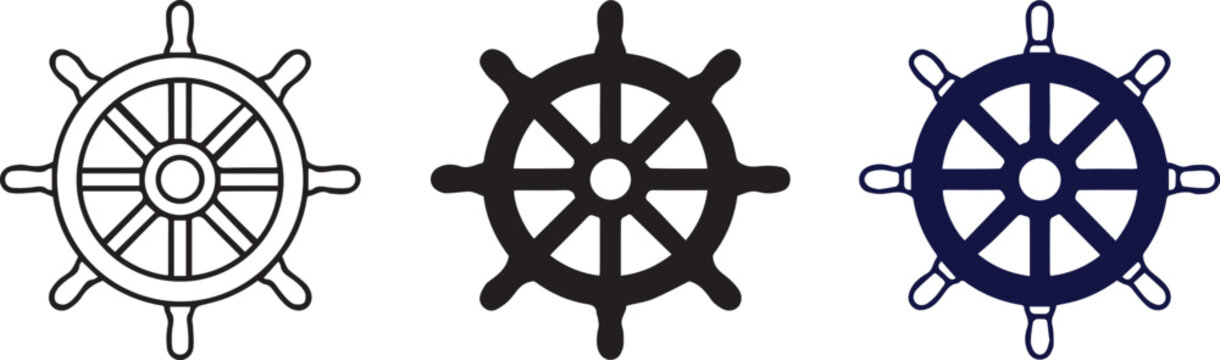 Three_ship_steering_wheels_compared