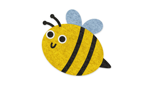 Cute flying cartoon bee isolated on white