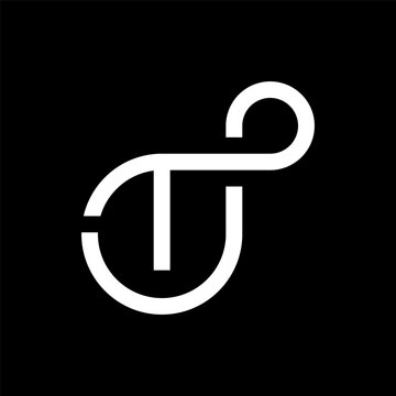 Letter T infinity creative line logo design