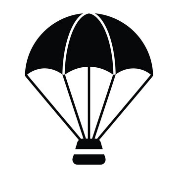 Parachute icon black silhouette