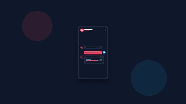 Digital messaging app user interface pattern on dark background