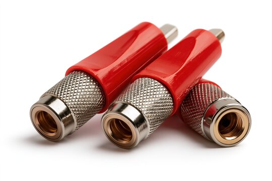 Red RCA Connectors with Gold Plated Ends