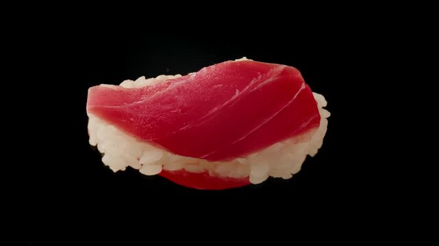 Sashimi Nigiri Platter, japanese sushi restaurant, Fresh Tuna and Salmon Slices in modern cafe, traditional food, raw red fish dish, omega 3.