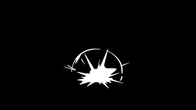 White particles disperse and fade against a black background in a short animated sequence animation dissolve kinetic minimal geometric monochrome