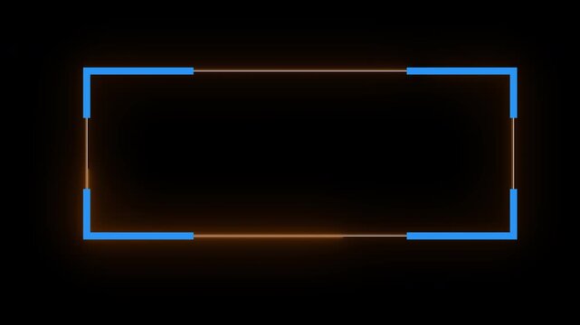 Futuristic neon hud callout frame modern digital tech interface border