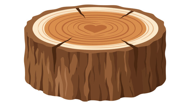Cross section of a cut tree stump illustration