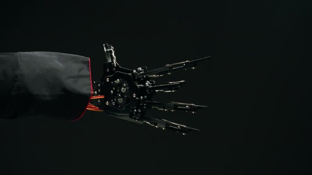 Robot ai hand working on pc laptop, Chatbot and chat robot advisor. Futuristic ai hand typing on keyboard, pressing buttons, office work, enterprise helper.