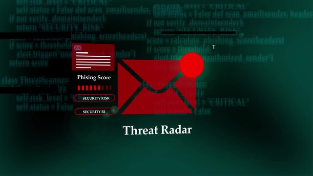 Threat Radar Hacking Background Detection Scanner Icon Real Time Monitoring System Red Envelope Alert Cyber Surveillance