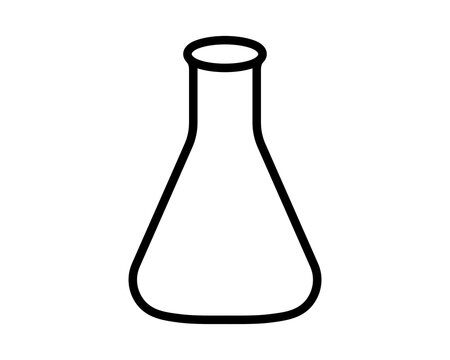 Outline Erlenmeyer Flask Chemistry Laboratory Icon