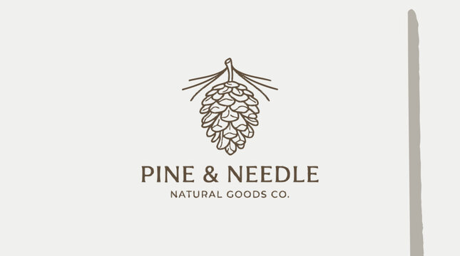 Pine cone logo design for natural goods company with minimal style