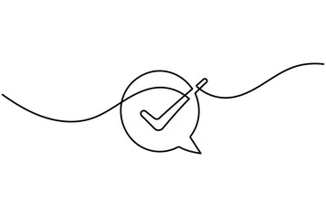 Obraz premium Check mark line icon vector illustration with editable stroke