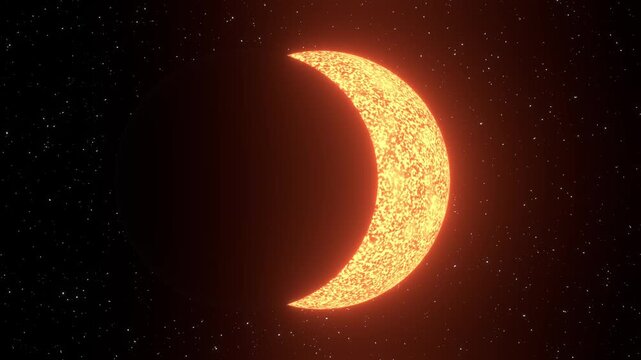 Total solar eclipse 3D animation loop for astronomy education