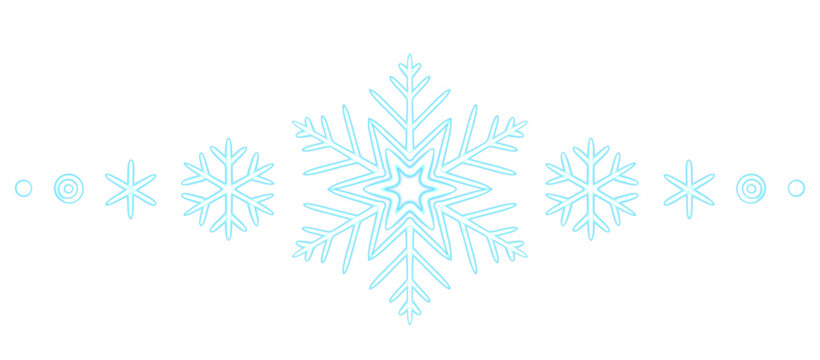 Glowing blue snowflake decorative border overlay