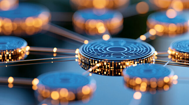 Close-up of a glowing orchestration engine routing tasks between specialized AI agents, workflow automation, enterprise AI, cloud infrastructure, intelligent process management,