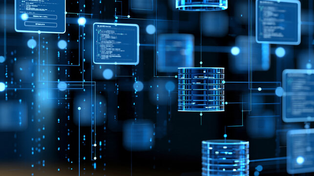 Futuristic interface tracing an AI agent's complete decision path from user request through tools and databases to final output, agent observability, workflow tracing, cloud