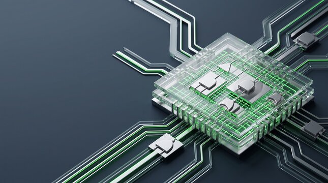 Digital Logic Circuit Microchip Architecture Concept