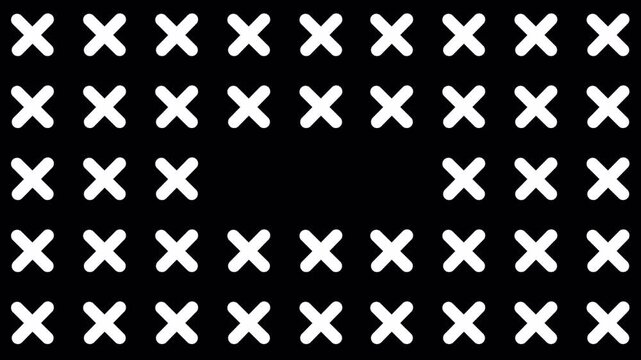 Abstract Geometric Animation Featuring Repeating Plus and Cross Symbols.