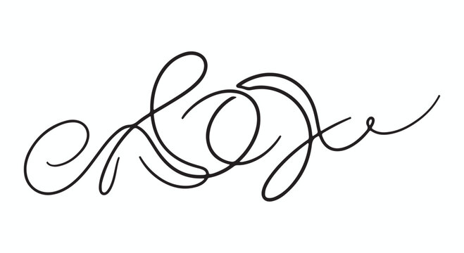Abstract calligraphic flourish design element with elegant loops and swirls