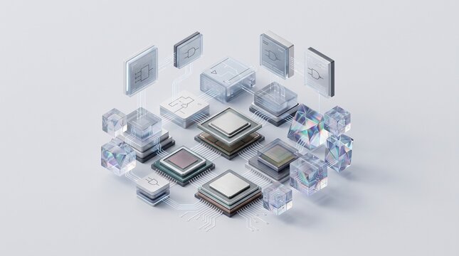 Digital Logic Circuit Microchip Architecture Concept