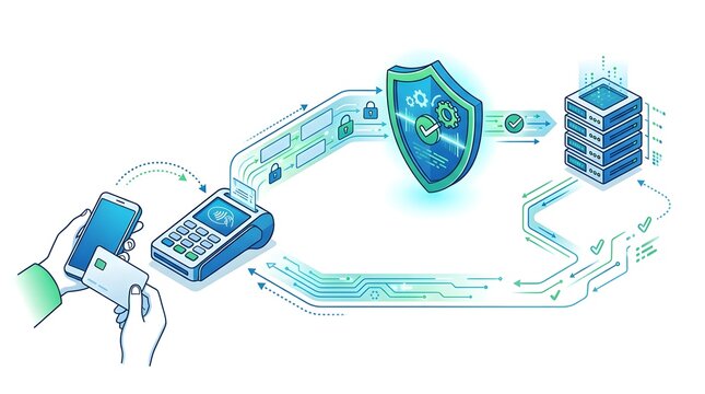 Digital payment processing with credit card and smartphone connected to a secure server network