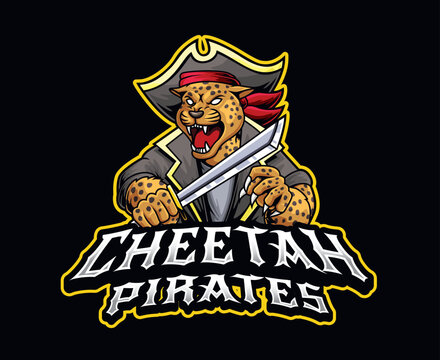 Cheetah Pirate Mascot Illustration