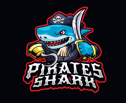 Shark Pirate Mascot Illustration
