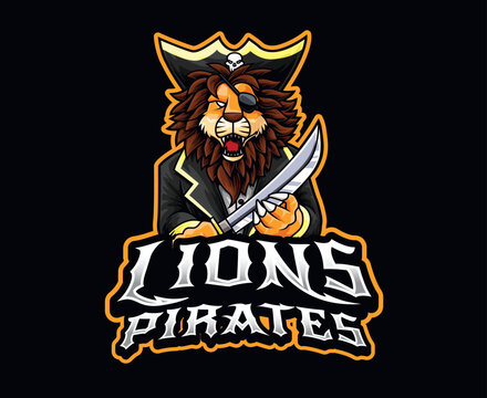 Lion Pirate Mascot Illustration