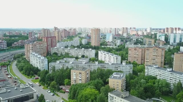 Vertical takeoff over Khimki residential district