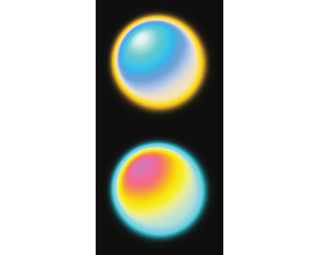 Abstract glowing aura gradient orb overlay PNG with vibrant pastel colors isolated