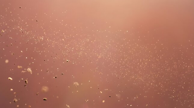 Abstract background featuring rising air bubbles in a warm copper or rose gold liquid surface texture