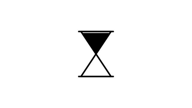 Minimalist animated hourglass icon symbolizing time passing