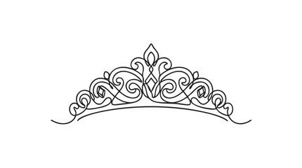 elegant tiara vector icon, continuous line art design for royalty and beauty continuous line art vector icon © Ismail